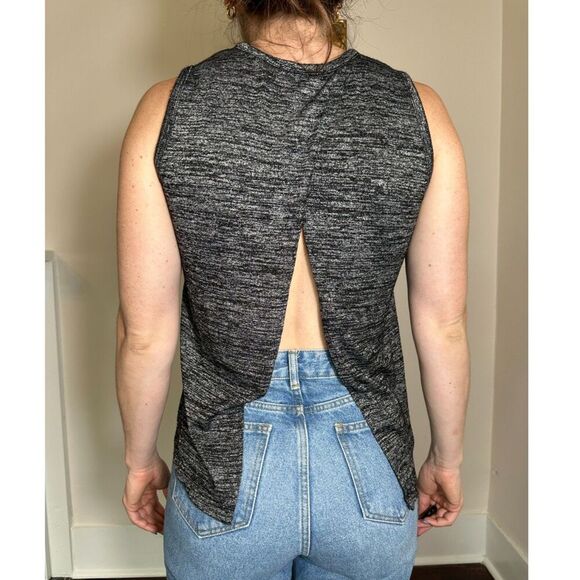Rag & Bone Heathered black Hudson Split Back Sleeveless Top Size Small - Picture 2 of 4